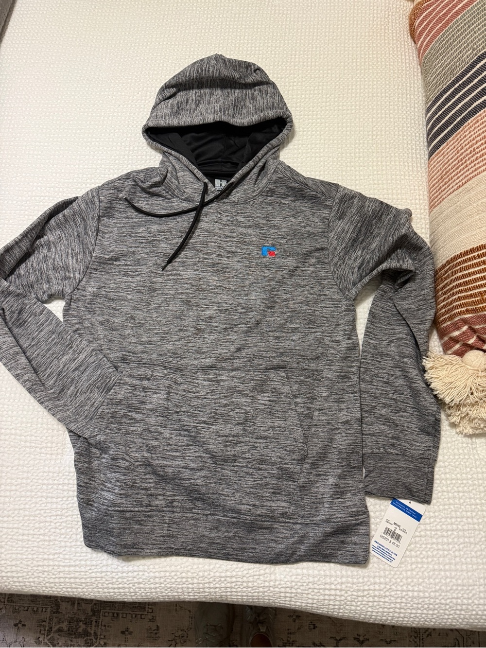 Russell Athletic Gray Heather Pullover Hoodie with Small Logo